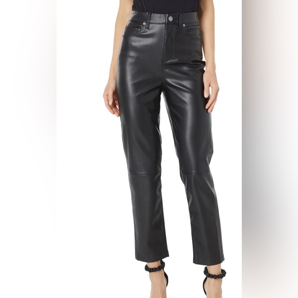 Black leather high waisted pants. Super soft. New with tags! - Picture 2 of 3